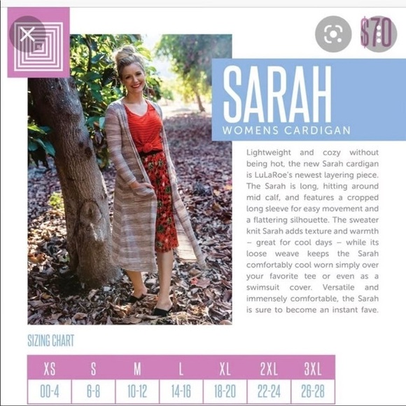 LULAROE Sarah lightweight long sleeve cardigan layering piece pockets M (10-12) - Picture 5 of 9